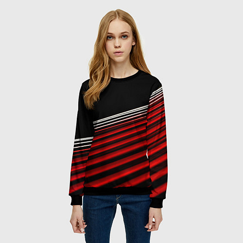 Женский свитшот Базовые элементы абстракции / 3D-Черный – фото 3
