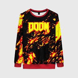 Свитшот женский Doom огненный стиль ад марса, цвет: 3D-красный