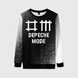 Свитшот женский Depeche Mode glitch на темном фоне, цвет: 3D-черный