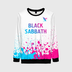 Свитшот женский Black Sabbath neon gradient style посередине, цвет: 3D-черный
