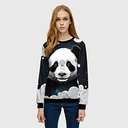 Свитшот женский Панда портрет, цвет: 3D-черный — фото 2