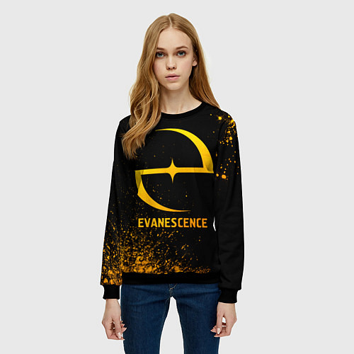 Женский свитшот Evanescence - gold gradient / 3D-Черный – фото 3