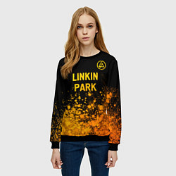 Свитшот женский Linkin Park - gold gradient посередине, цвет: 3D-черный — фото 2