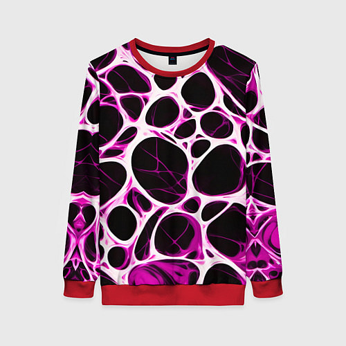 Женский свитшот Розовая морская волна / 3D-Красный – фото 1