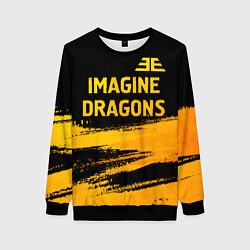 Свитшот женский Imagine Dragons - gold gradient посередине, цвет: 3D-черный