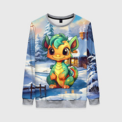 Женский свитшот Крошечный дракон зимы 2024
