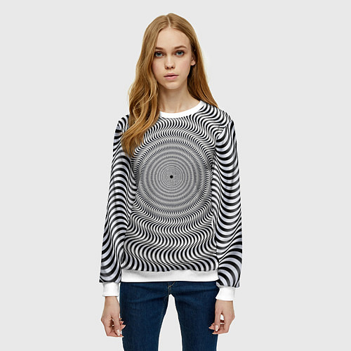 Женский свитшот Optical illusion / 3D-Белый – фото 3