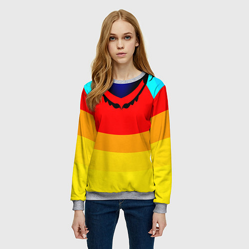 Женский свитшот Цветные фигуры / 3D-Меланж – фото 3