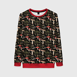 Женский свитшот Goblincore - мухоморы