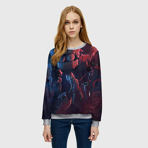 Женский свитшот Удивительный цифровой цирк / 3D-Меланж – фото 3