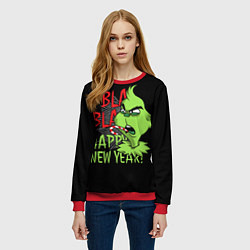 Свитшот женский Grinch - happy New Year, цвет: 3D-красный — фото 2