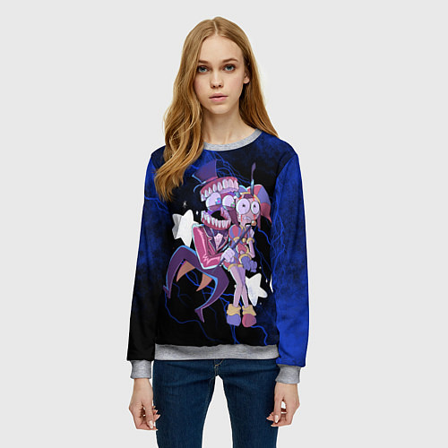 Женский свитшот Помни и Кейн Удивительный цифровой цирк / 3D-Меланж – фото 3