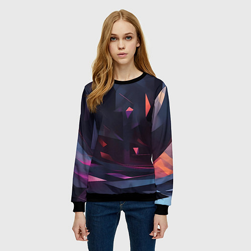 Женский свитшот Абстрактный вихрь / 3D-Черный – фото 3