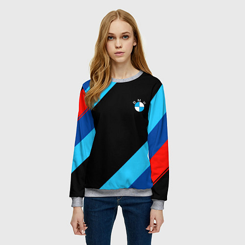 Женский свитшот BMW line / 3D-Меланж – фото 3