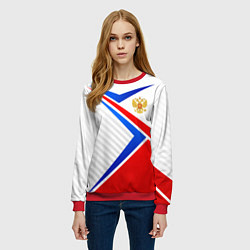 Свитшот женский Герб РФ - классические цвета флага, цвет: 3D-красный — фото 2