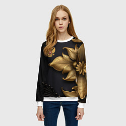 Свитшот женский Золотой герб России, цвет: 3D-белый — фото 2