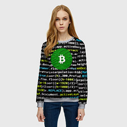 Свитшот женский Bitcoin сатоши, цвет: 3D-меланж — фото 2