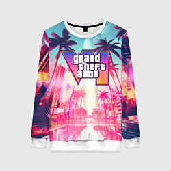 Свитшот женский Gta 6 logo vice city style, цвет: 3D-белый