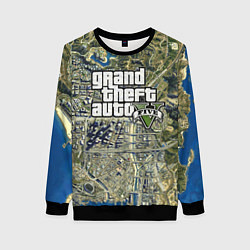 Свитшот женский GTA 5 карта, цвет: 3D-черный