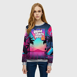 Свитшот женский GTA 6 summer abstract, цвет: 3D-меланж — фото 2