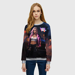 Свитшот женский GTA 6 девушка у машины, цвет: 3D-меланж — фото 2
