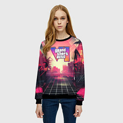Свитшот женский GTA 6 retro abstract logo, цвет: 3D-черный — фото 2