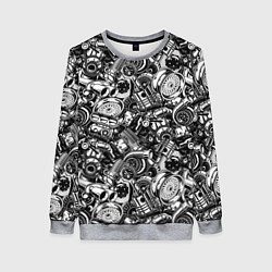 Свитшот женский Автотюнинг - запчасти, цвет: 3D-меланж