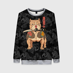 Свитшот женский Питбуль якудза, цвет: 3D-меланж