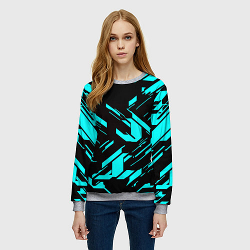 Женский свитшот Айзек стиль неоновый броня / 3D-Меланж – фото 3