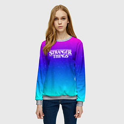 Свитшот женский Stranger Things gradient colors, цвет: 3D-меланж — фото 2