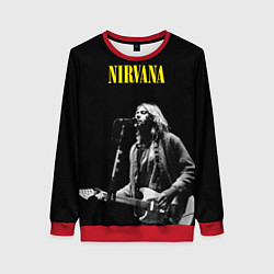 Свитшот женский Группа Nirvana Курт Кобейн, цвет: 3D-красный