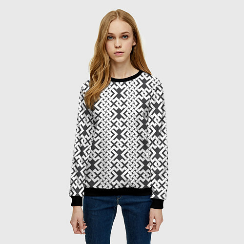 Женский свитшот Кельтский орнамент / 3D-Черный – фото 3