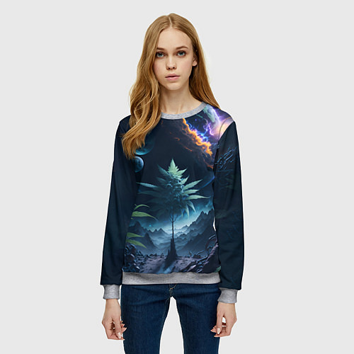 Женский свитшот Вид на землю с другой планеты / 3D-Меланж – фото 3
