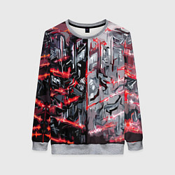Свитшот женский Адский доспех в царапинах, цвет: 3D-меланж
