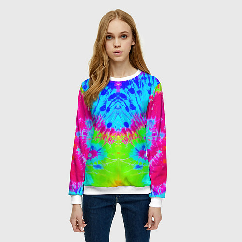 Женский свитшот Tie-Dye abstraction / 3D-Белый – фото 3