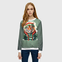 Свитшот женский Новогодний тигр, цвет: 3D-белый — фото 2