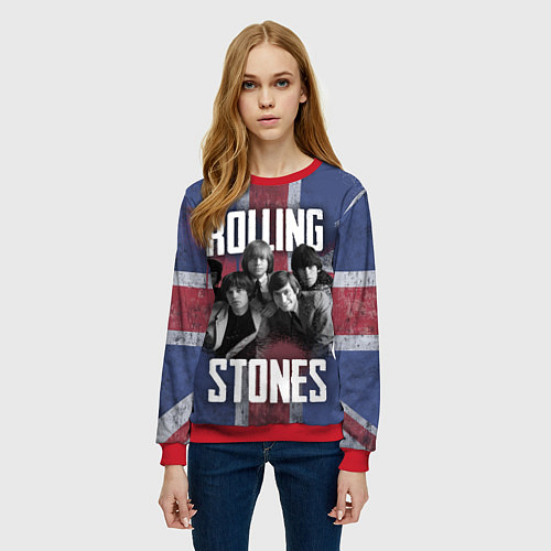 Женский свитшот Rolling Stones - Great britain / 3D-Красный – фото 3