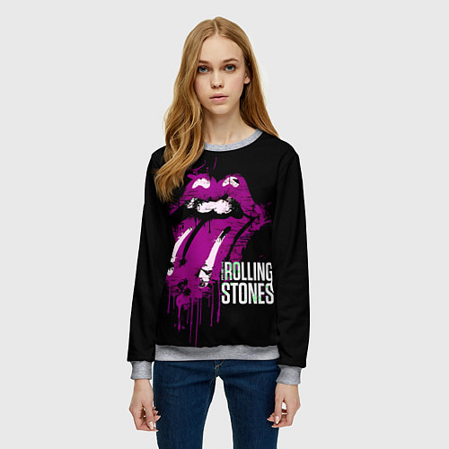 Женский свитшот The Rolling Stones - lips / 3D-Меланж – фото 3