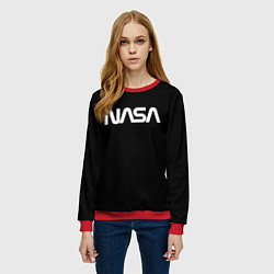 Свитшот женский NASA space logo, цвет: 3D-красный — фото 2