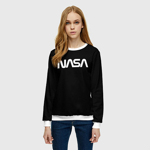 Женский свитшот NASA space logo / 3D-Белый – фото 3