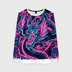 Женский свитшот Neon Japanese dragon - irezumi