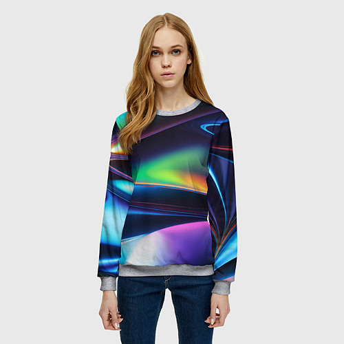 Женский свитшот Голографический материал / 3D-Меланж – фото 3