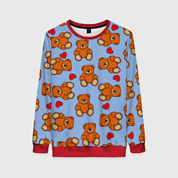 Женский свитшот Игрушки мишки и сердца
