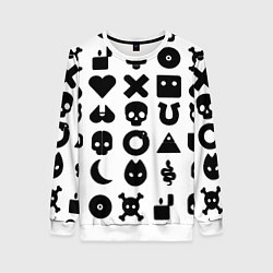 Женский свитшот Love death robots pattern white