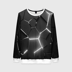 Женский свитшот Чёрные плиты разломы броня
