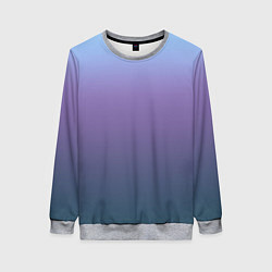 Свитшот женский Градиент голубой фиолетовый синий, цвет: 3D-меланж