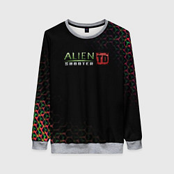 Свитшот женский Alien Shooter космос тема, цвет: 3D-меланж