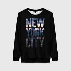 Свитшот женский New York City - USA, цвет: 3D-черный