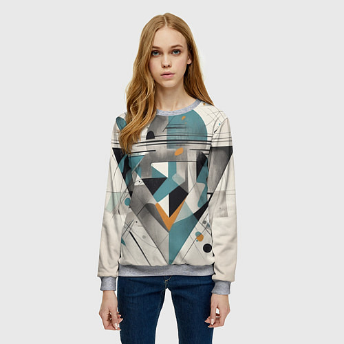 Женский свитшот Три человека авангард / 3D-Меланж – фото 3