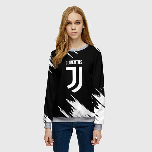 Женский свитшот Juventus краски текстура / 3D-Меланж – фото 3